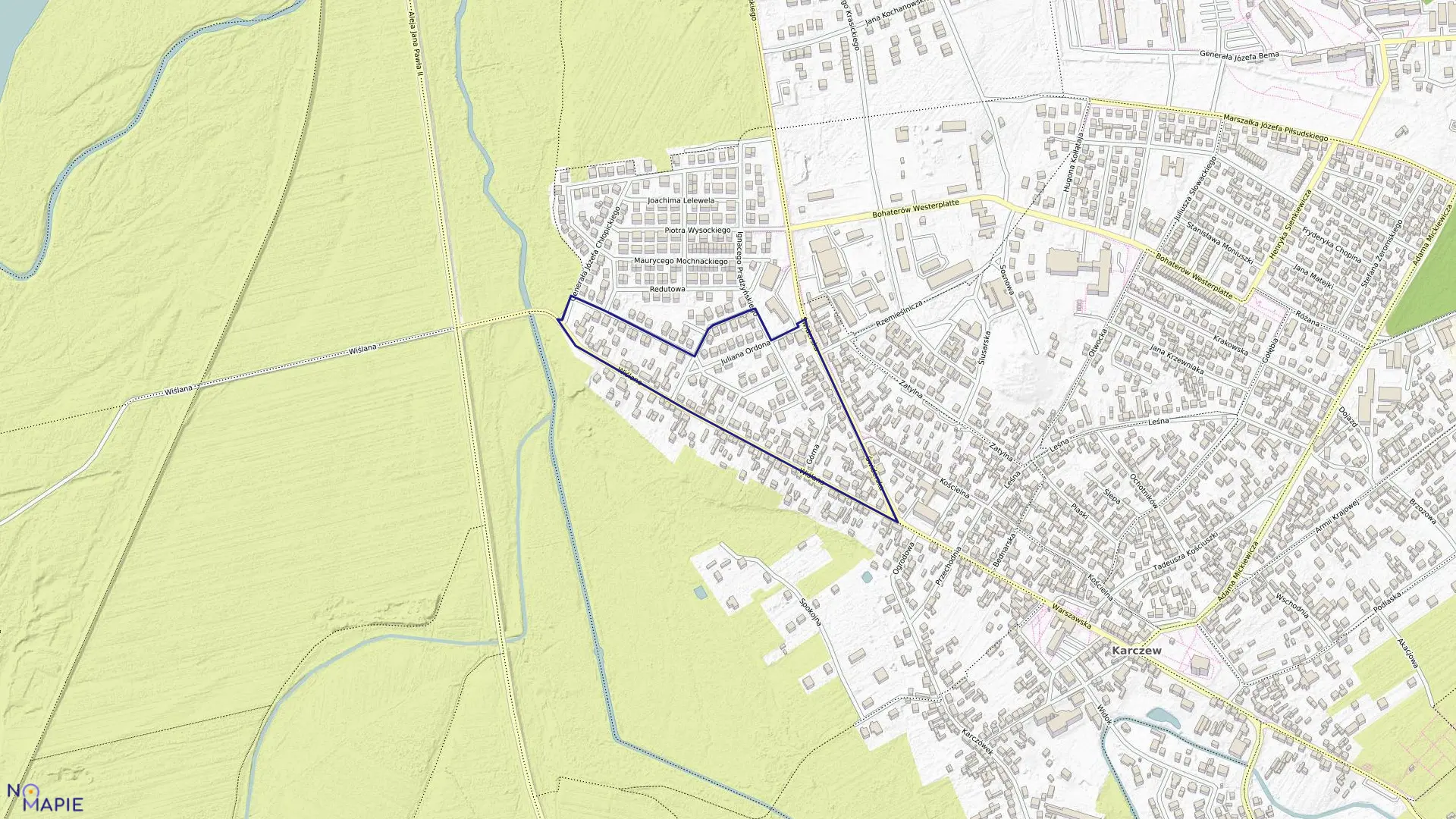 Mapa obrębu 12 w gminie Karczew