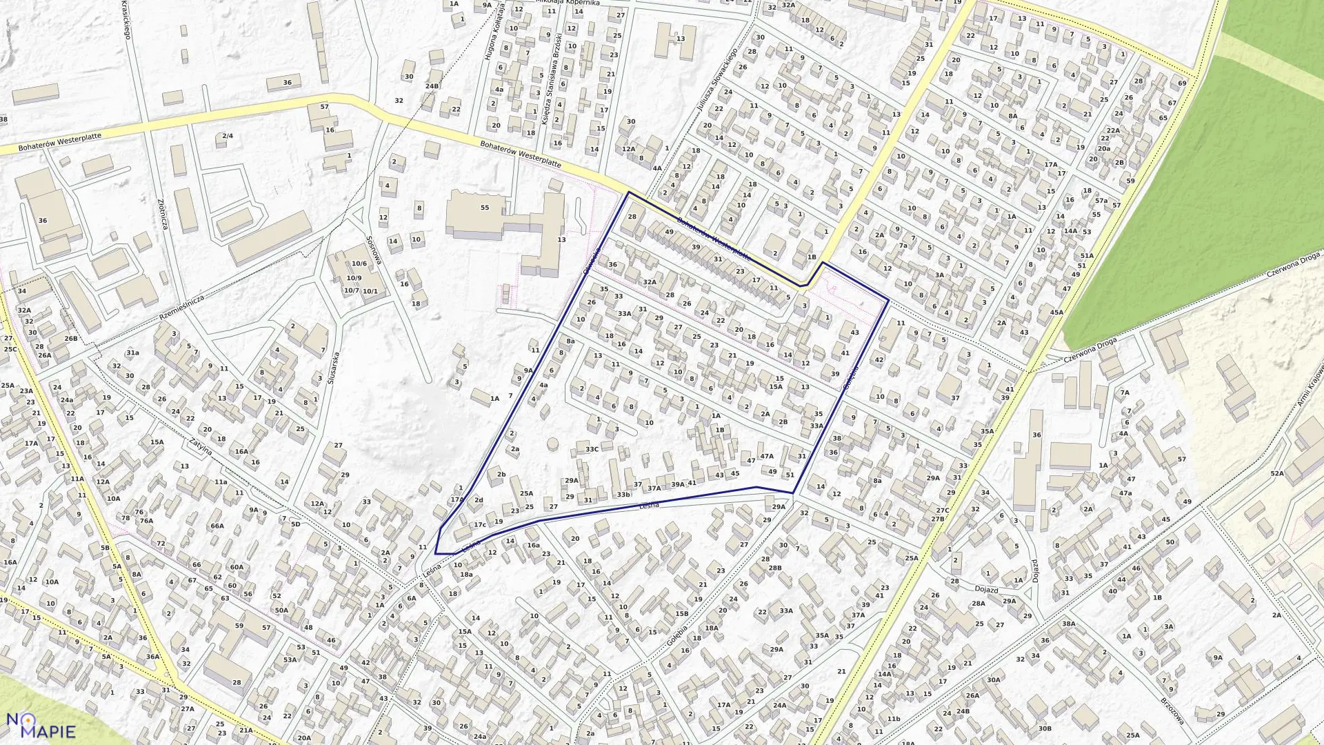 Mapa obrębu 13 w gminie Karczew