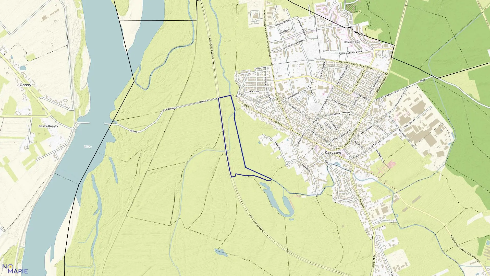 Mapa obrębu 18 w gminie Karczew