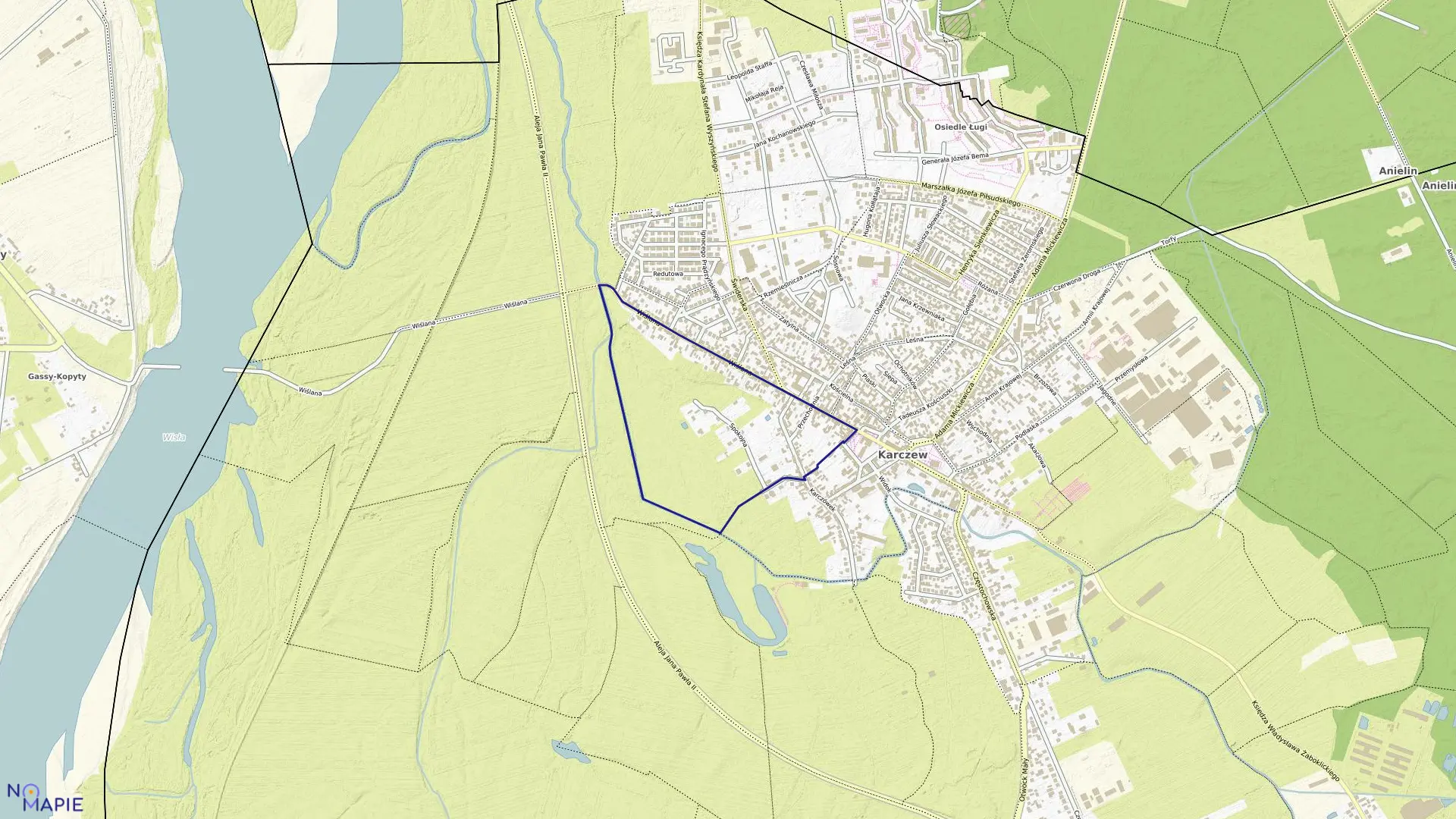 Mapa obrębu 19 w gminie Karczew