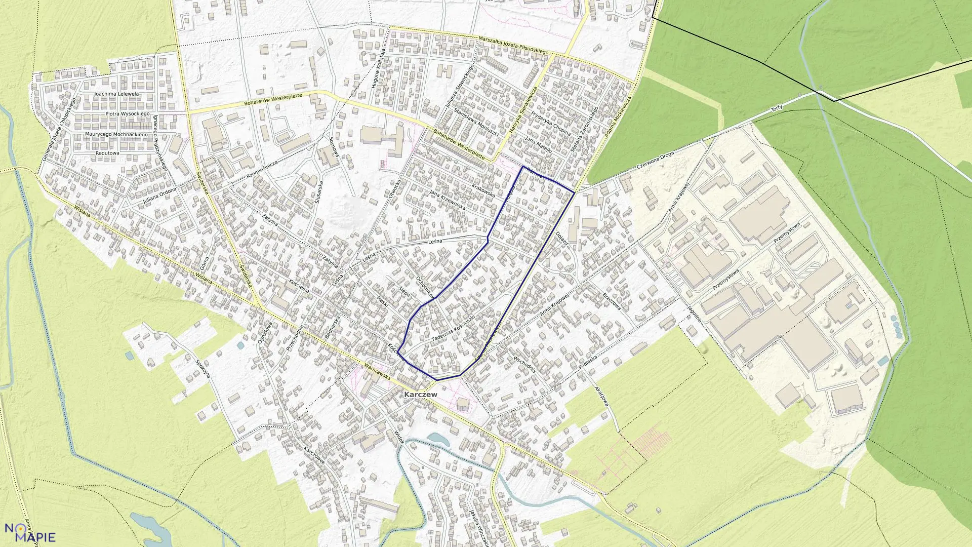 Mapa obrębu 22 w gminie Karczew