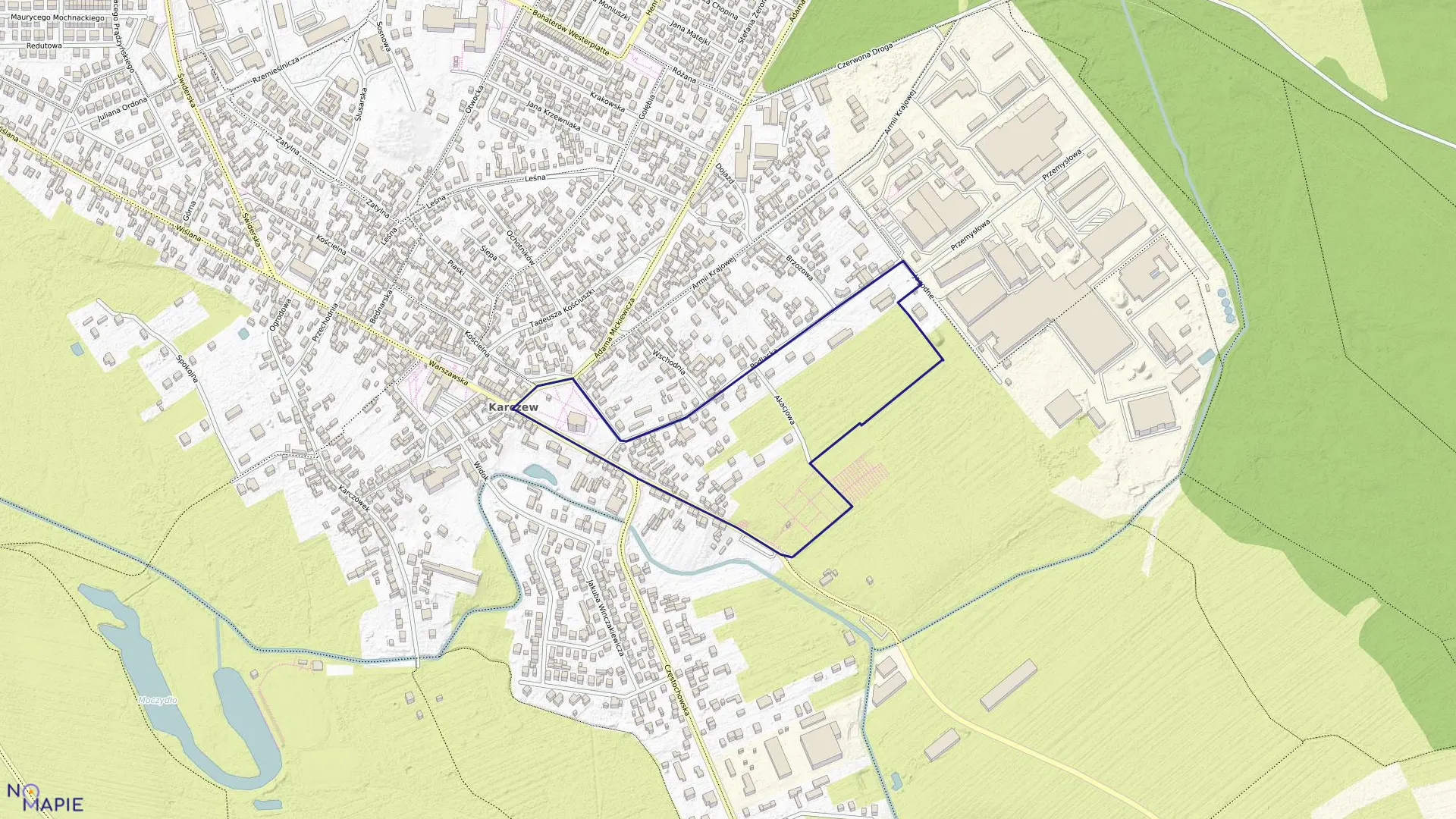 Mapa obrębu 25 w gminie Karczew