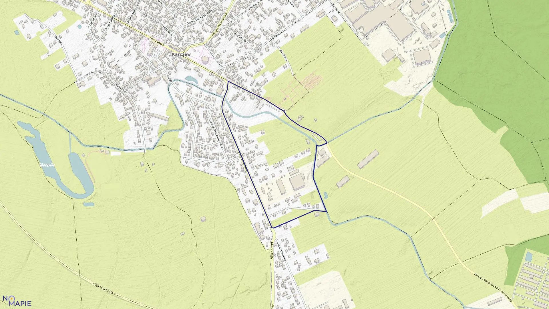 Mapa obrębu 34 w gminie Karczew