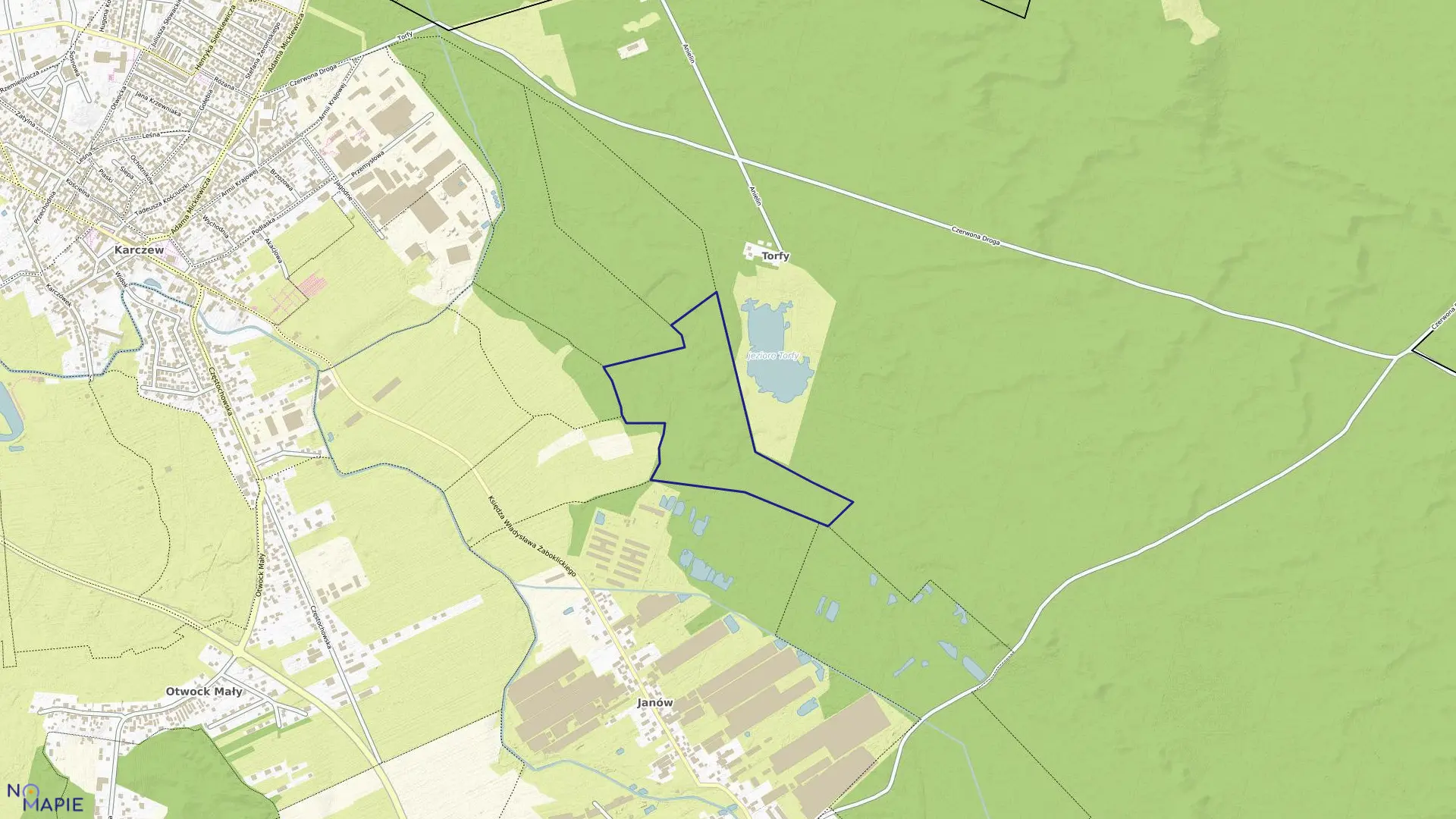 Mapa obrębu 42 w gminie Karczew