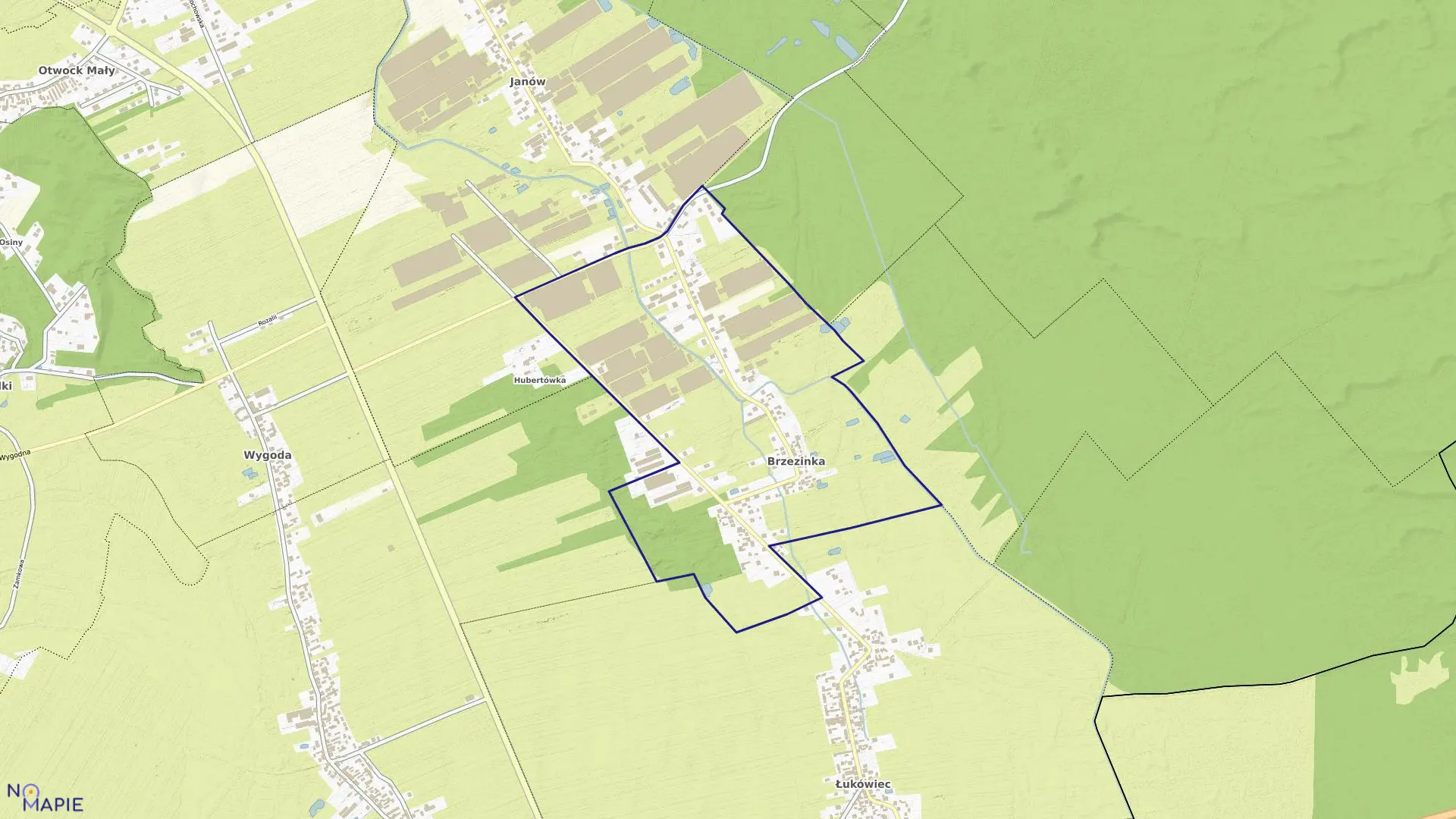 Mapa obrębu BRZEZINKA w gminie Karczew