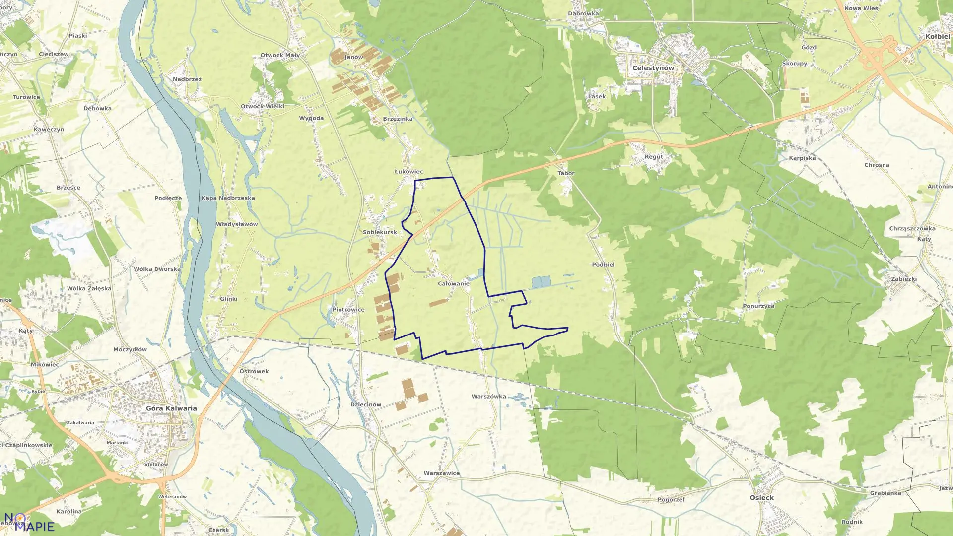 Mapa obrębu CAŁOWANIE w gminie Karczew