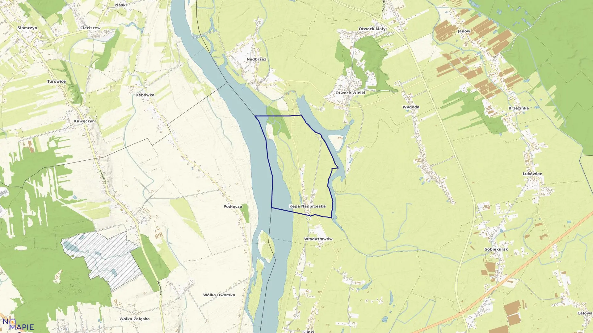 Mapa obrębu KĘPA NADBRZESKA w gminie Karczew