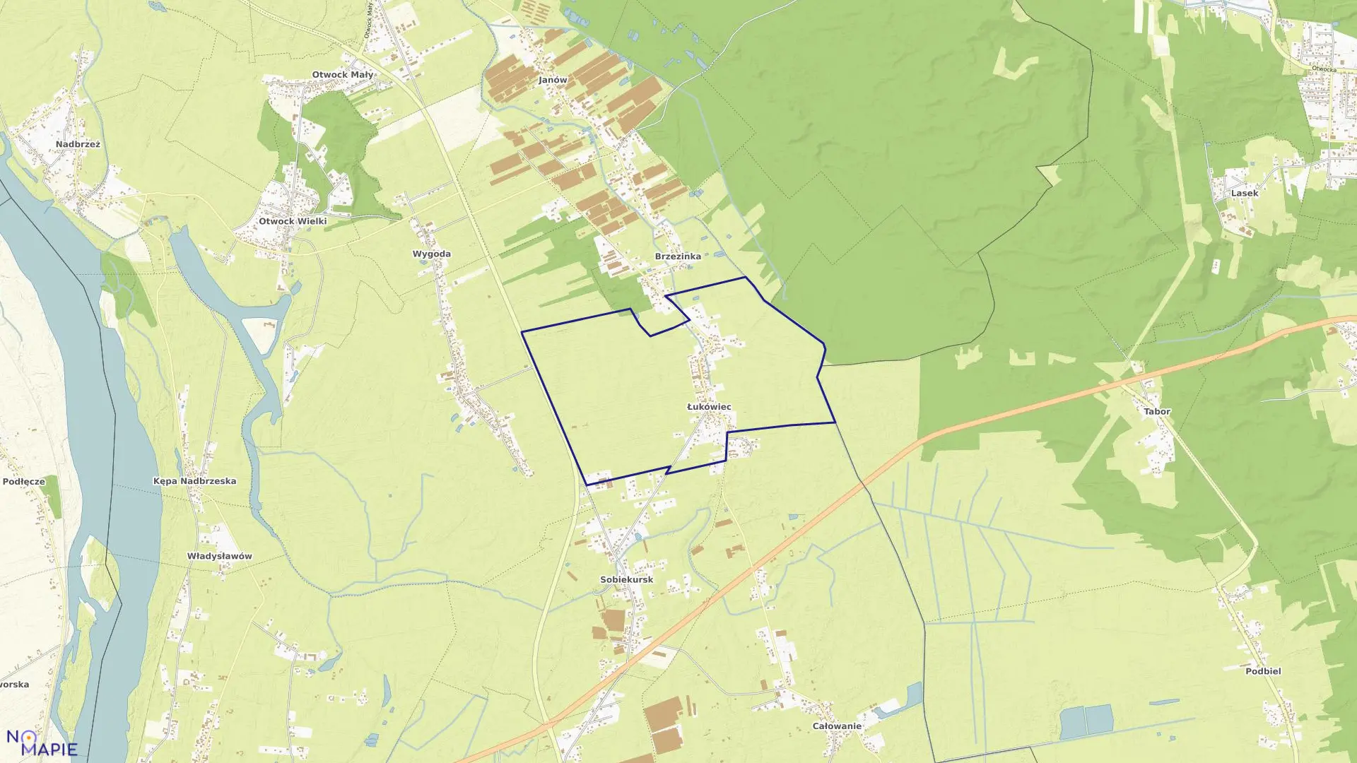 Mapa obrębu ŁUKÓWIEC w gminie Karczew