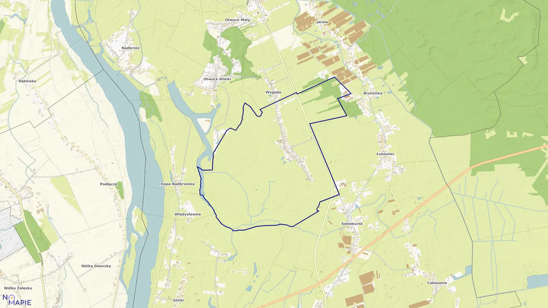 Mapa obrębu OSTRÓWIEC w gminie Karczew