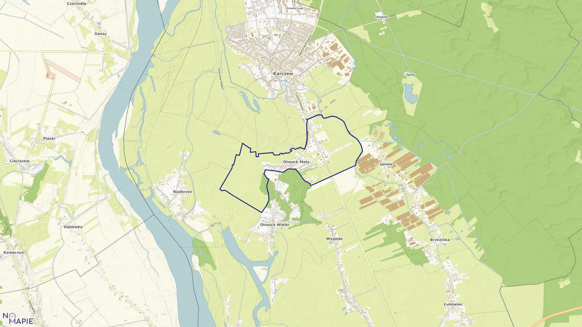 Mapa obrębu OTWOCK MAŁY w gminie Karczew