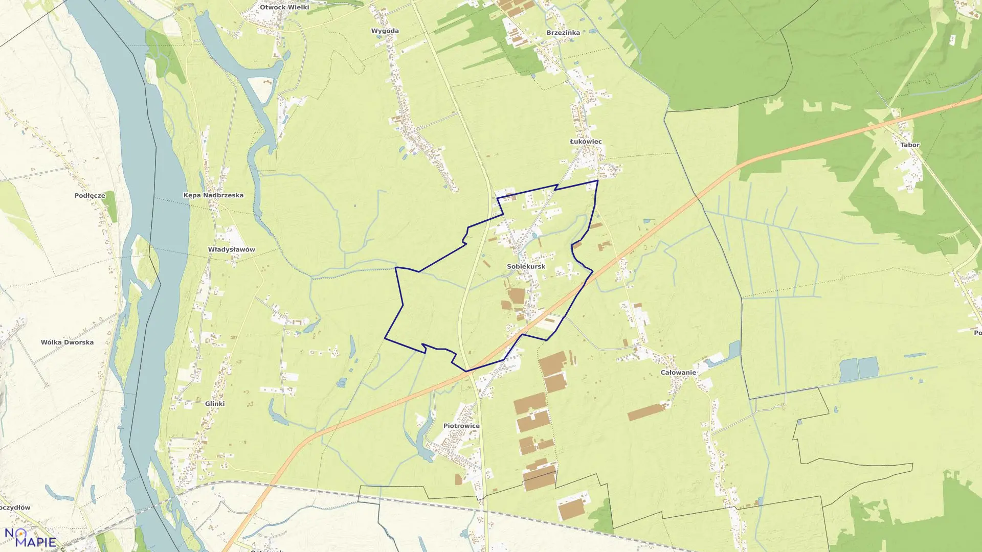 Mapa obrębu SOBIEKURSK w gminie Karczew